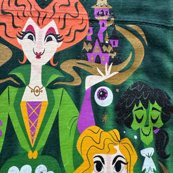 Women's Hocus Pocus Halloween Disneyland Disney Green Spirit Jersey Size Small - Picture 6 of 9
